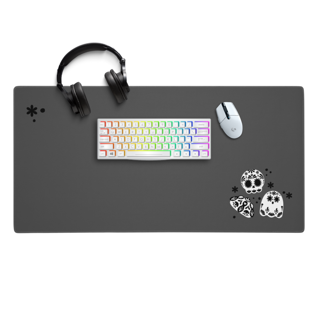 Day of the Dead Black Simple Deak Mat