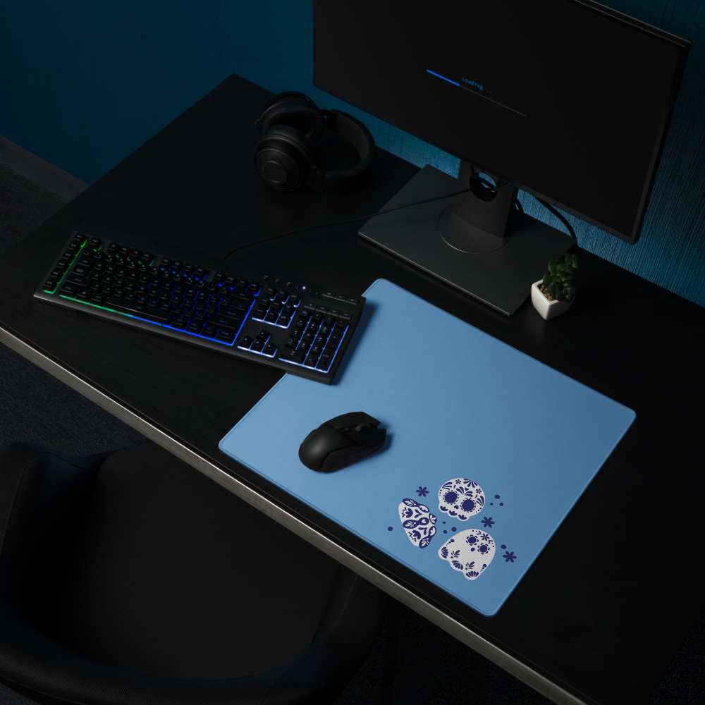 Day of the Dead Blue Simple Desk Mat