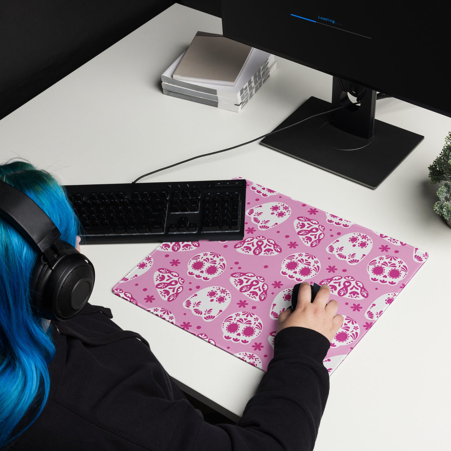 Day of the Dead Pink Desk Mat
