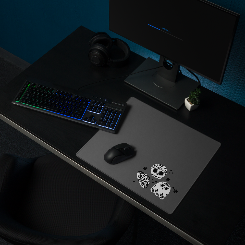 Day of the Dead Black Simple Deak Mat