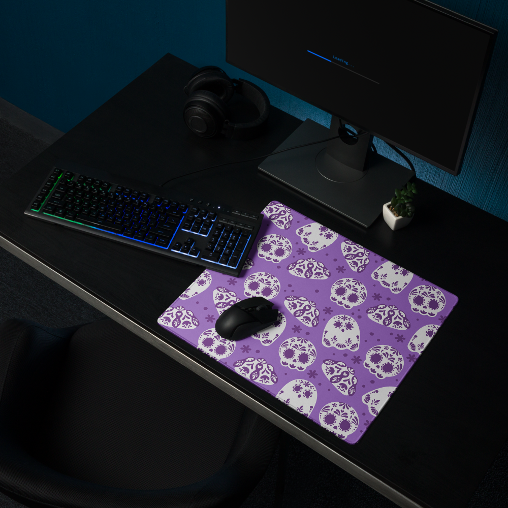 Day of the Dead Purple Desk Mat