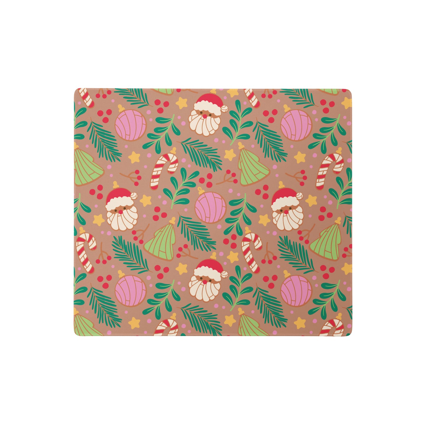 Brown Navidad Pan Desk Mat