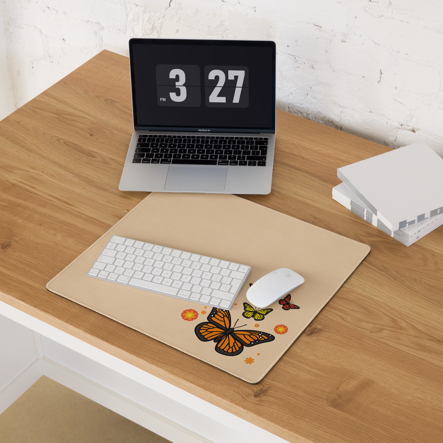 Orange Butterfly Desk Mat