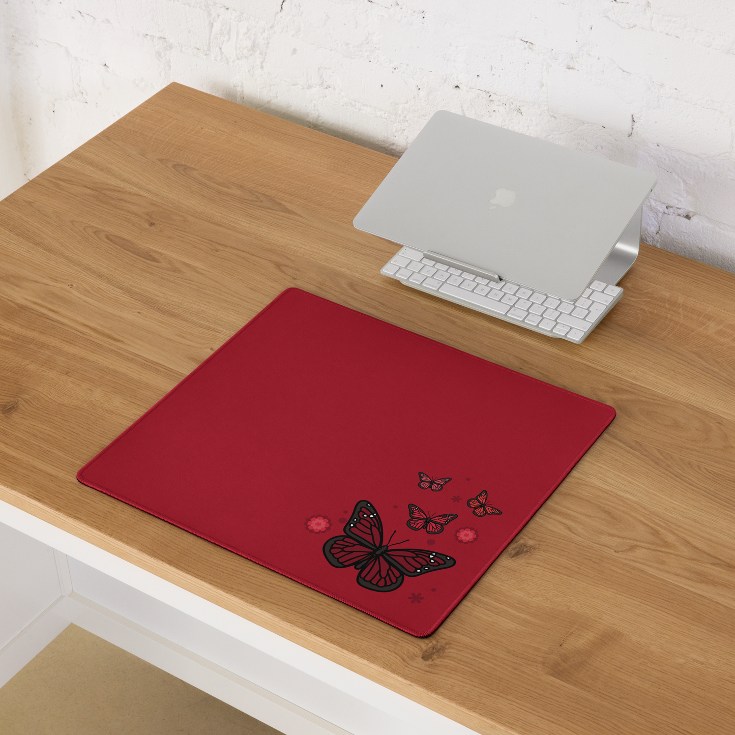 Red Butterfly Desk Mat