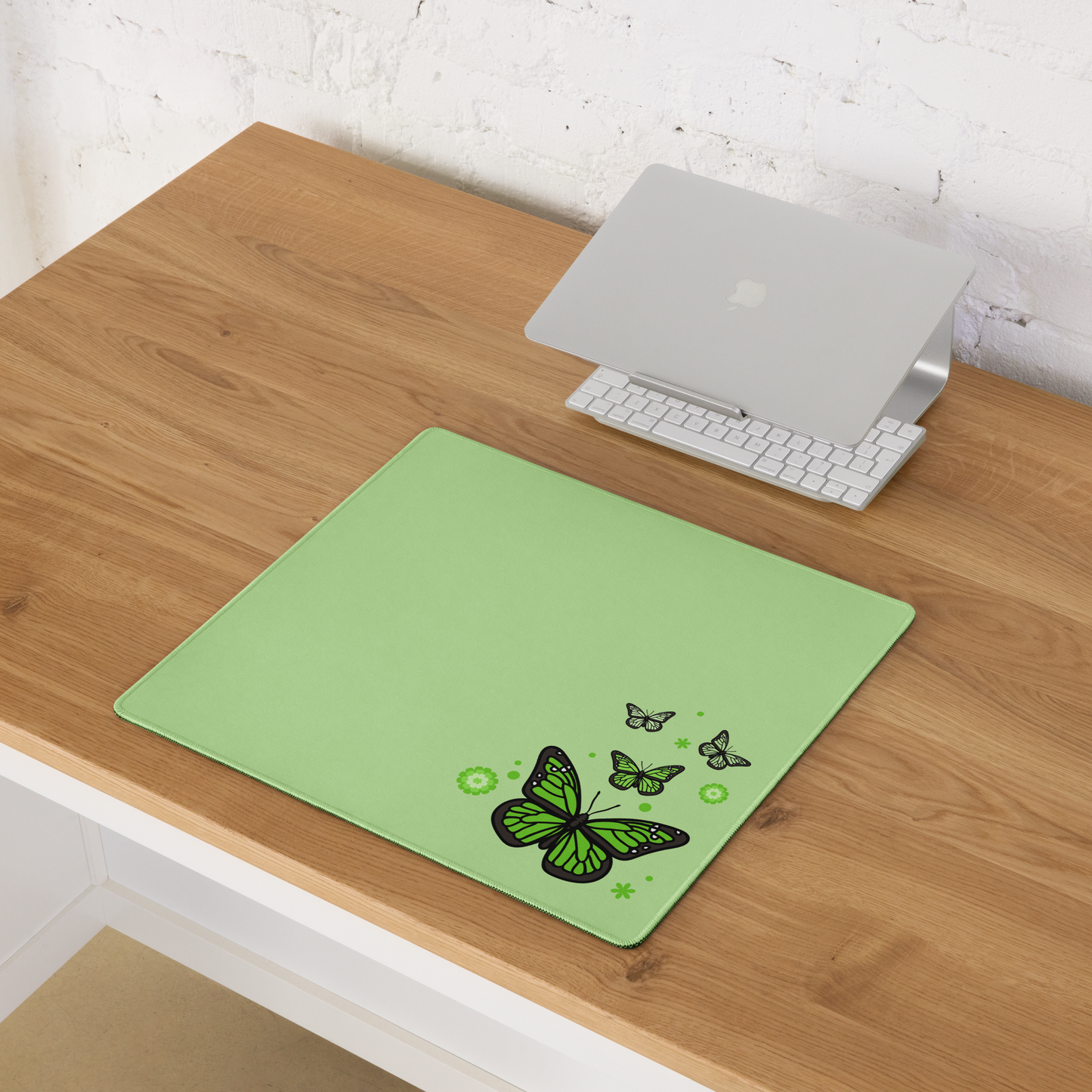Green Butterfly Desk Mat