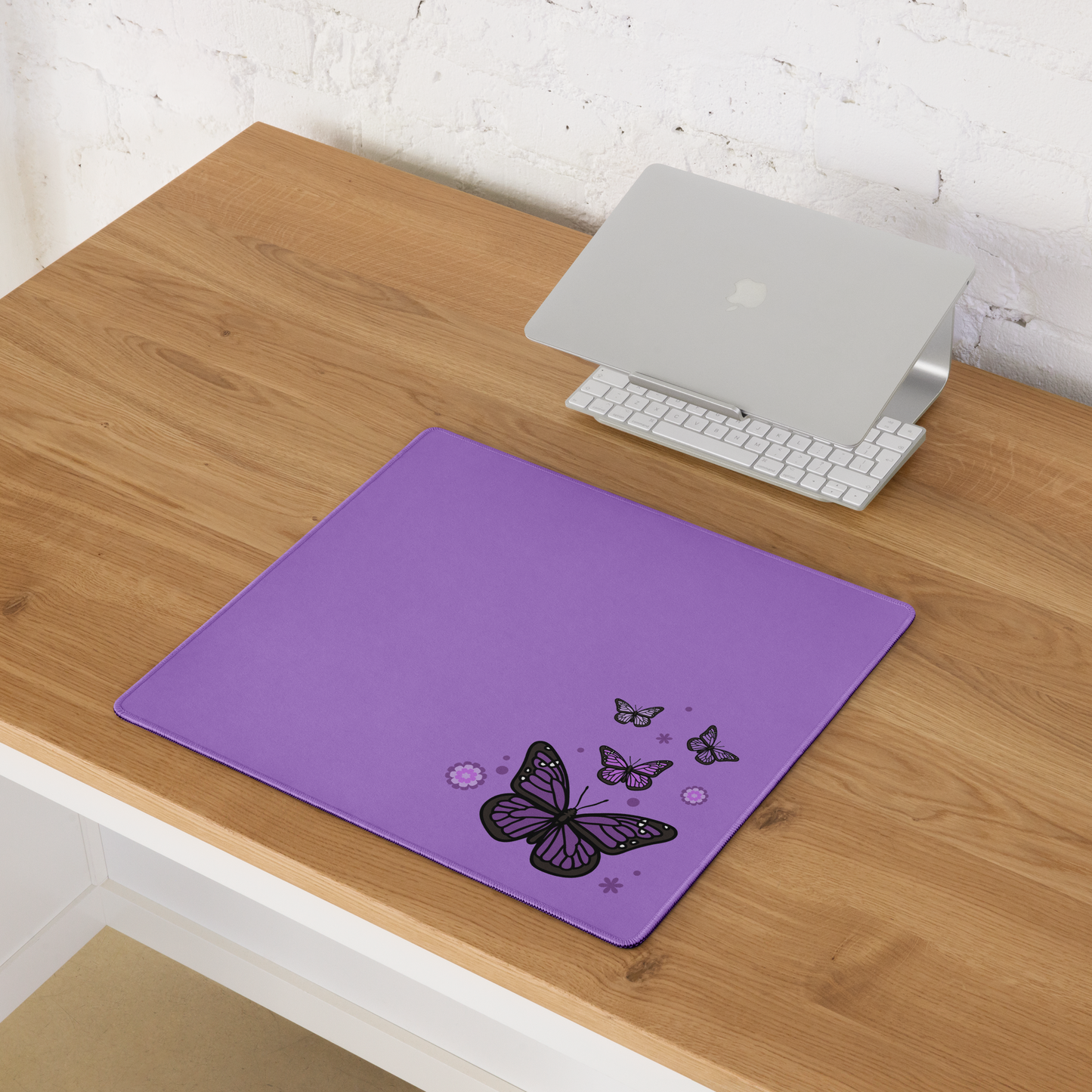 Purple Butterfly Desk Mat