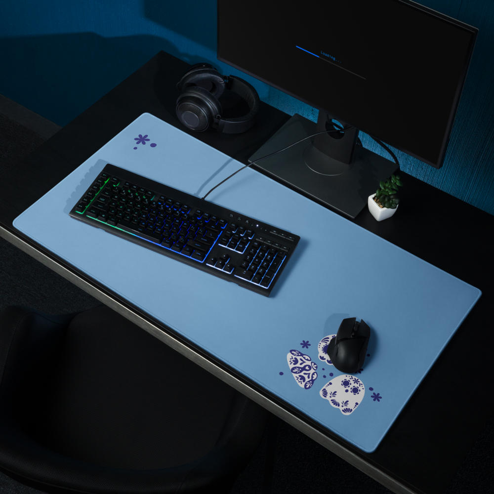 Day of the Dead Blue Simple Desk Mat