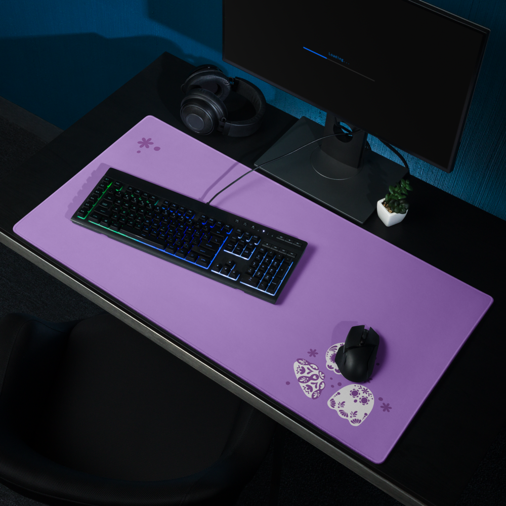 Day of the Dead Purple Simple Desk Mat