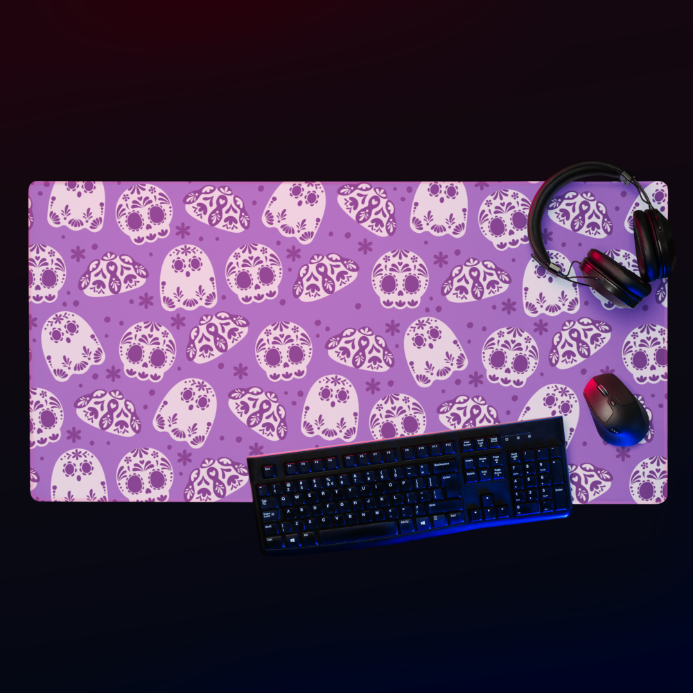 Day of the Dead Purple Desk Mat