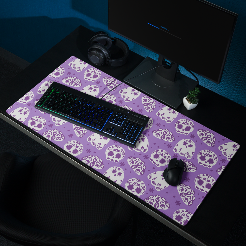 Day of the Dead Purple Desk Mat