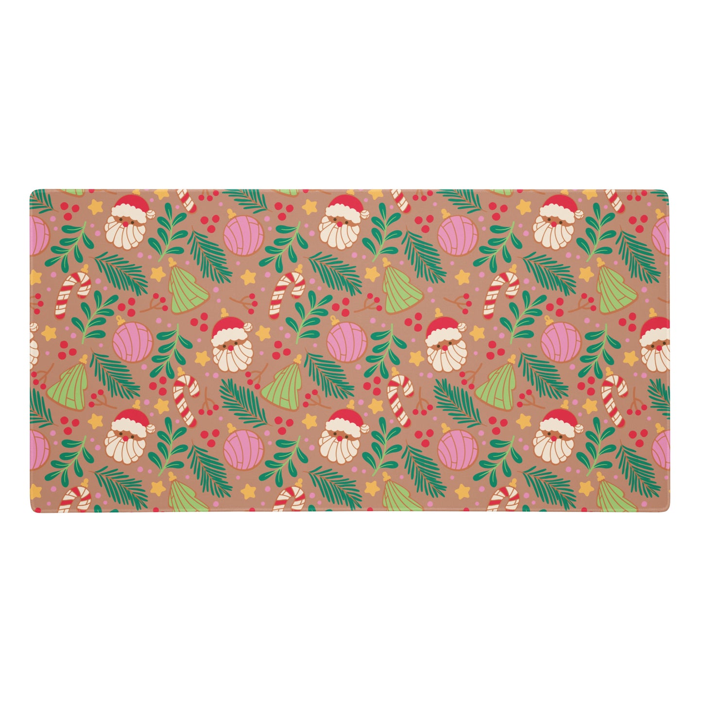 Brown Navidad Pan Desk Mat