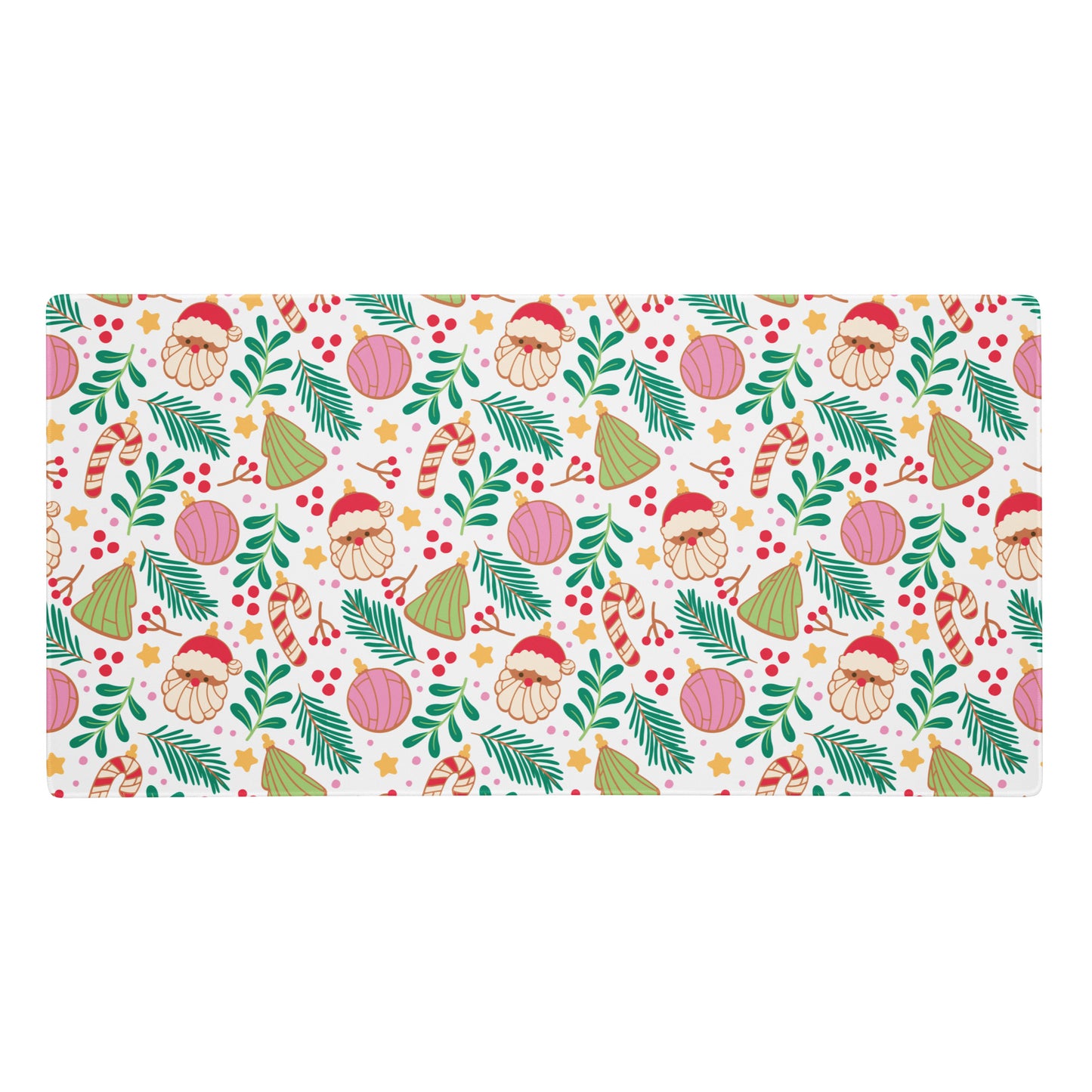 White Navidad Pan Desk Mat
