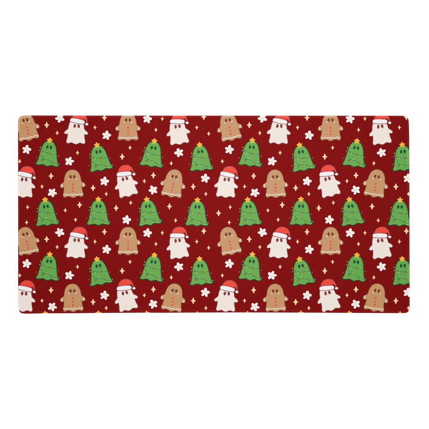 Red Christmas Ghosts Desk Mat