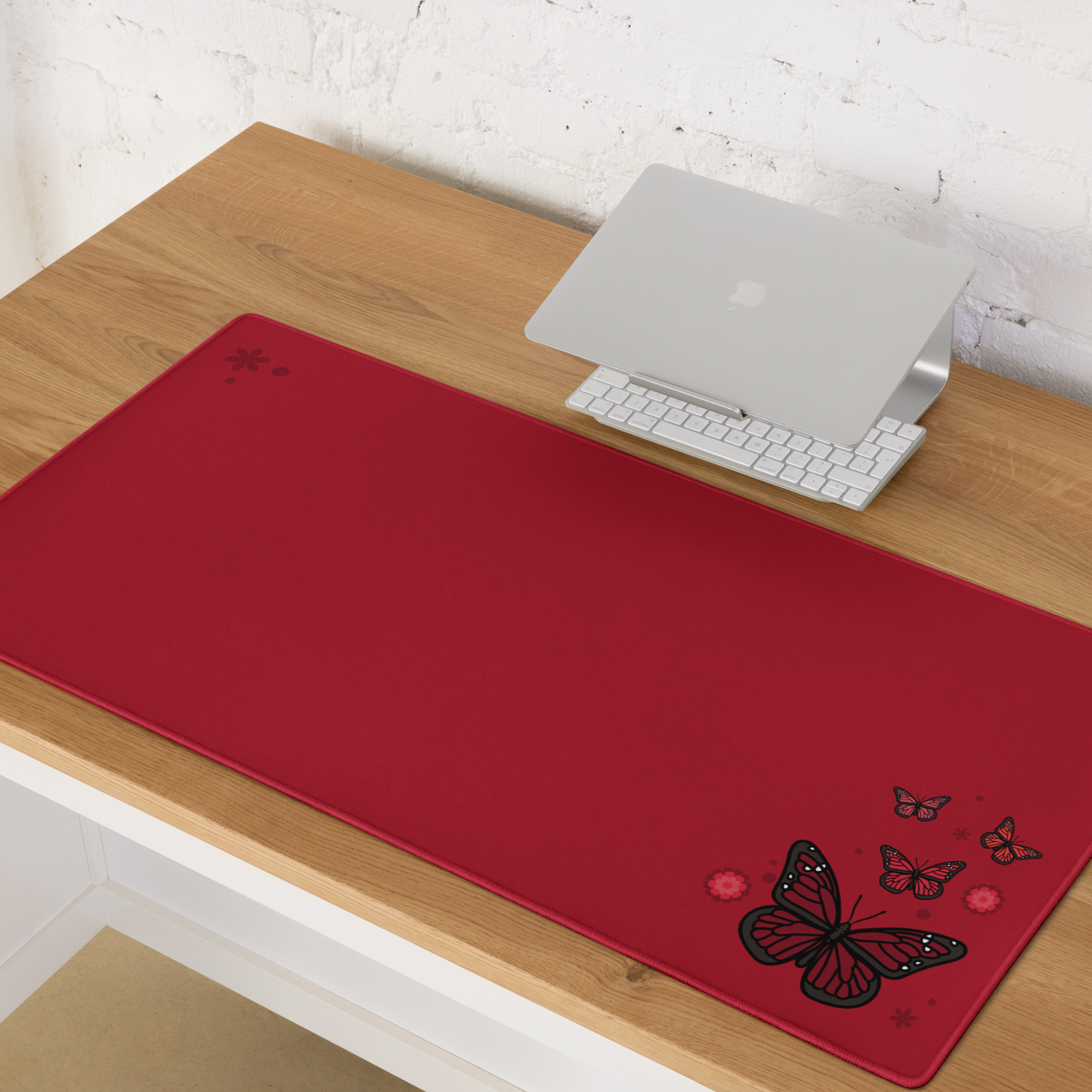 Red Butterfly Desk Mat