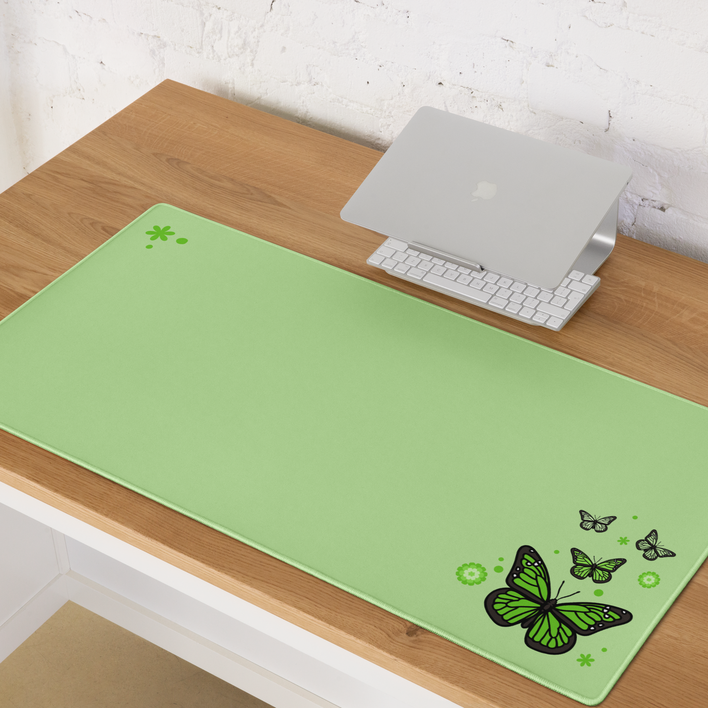 Green Butterfly Desk Mat