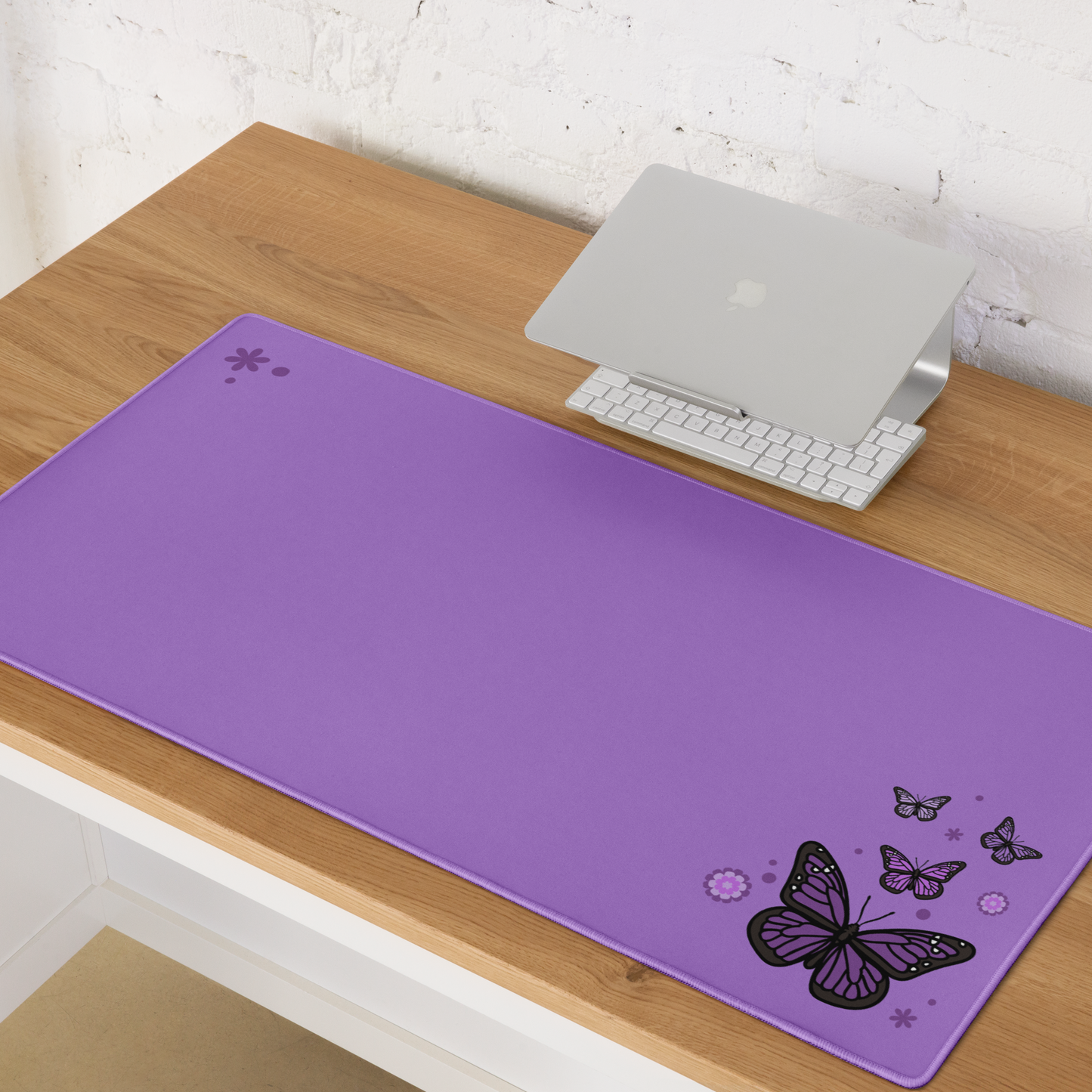 Purple Butterfly Desk Mat