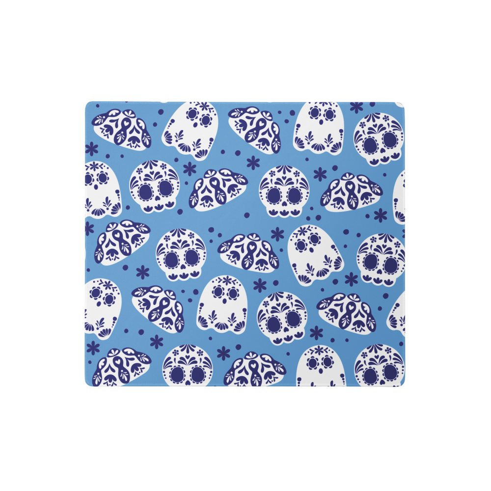 Day of the Dead Pan Desk Mat Blue