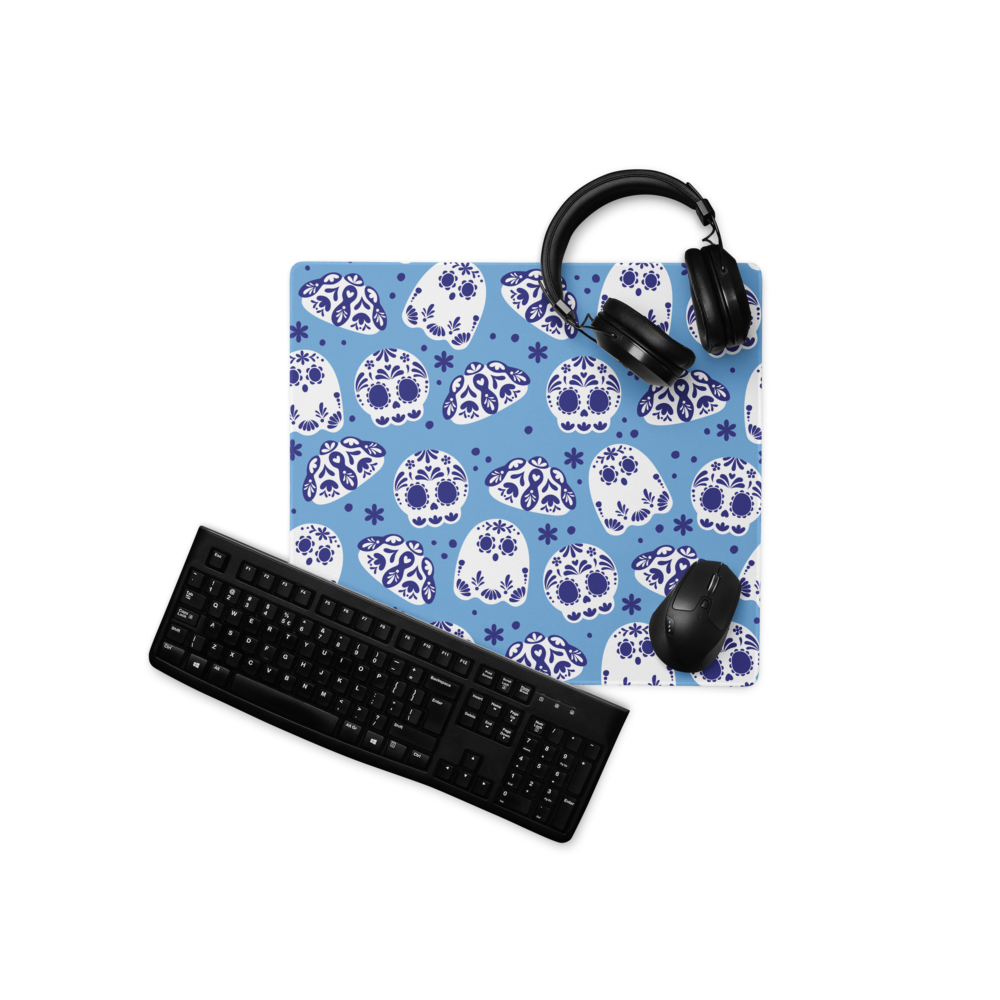 Day of the Dead Pan Desk Mat Blue