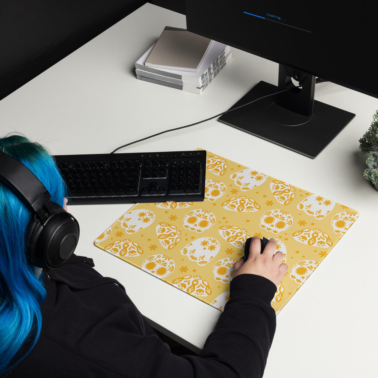 Day of the Dead Yellow Desk Mat