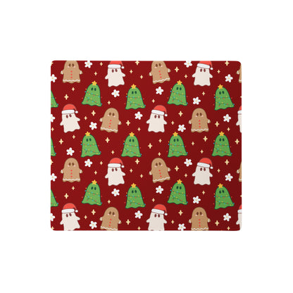 Red Christmas Ghosts Desk Mat