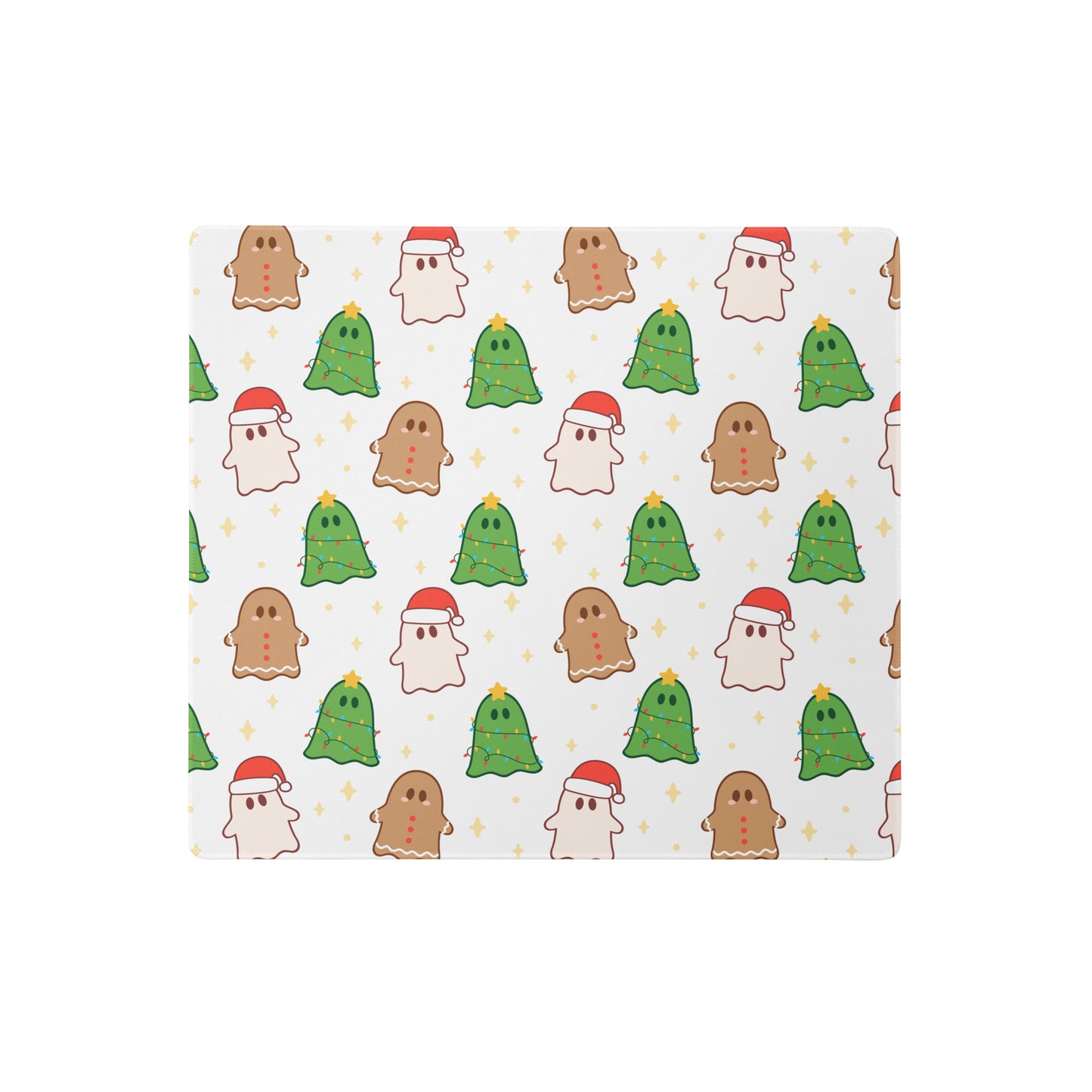 White Christmas Ghost Desk Mat