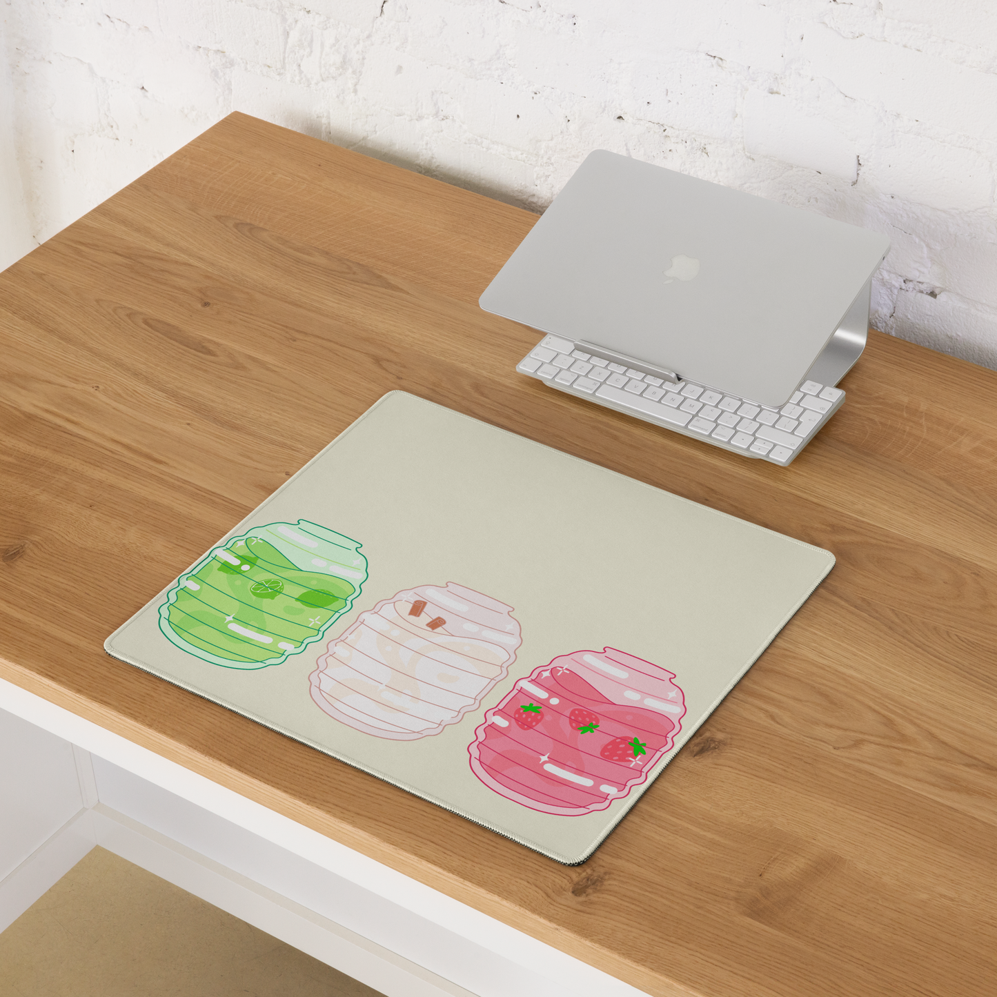 Aguas Frescas Cream Desk Mat