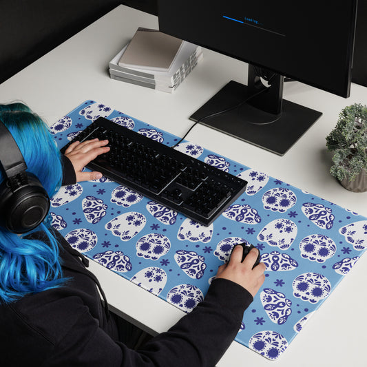 Day of the Dead Pan Desk Mat Blue