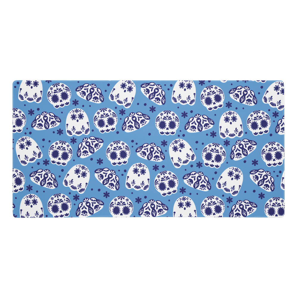 Day of the Dead Pan Desk Mat Blue