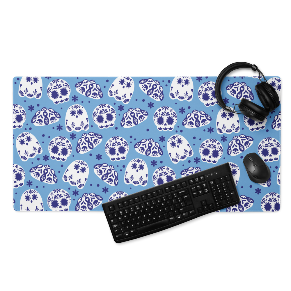 Day of the Dead Pan Desk Mat Blue