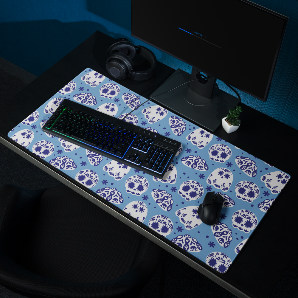 Day of the Dead Pan Desk Mat Blue