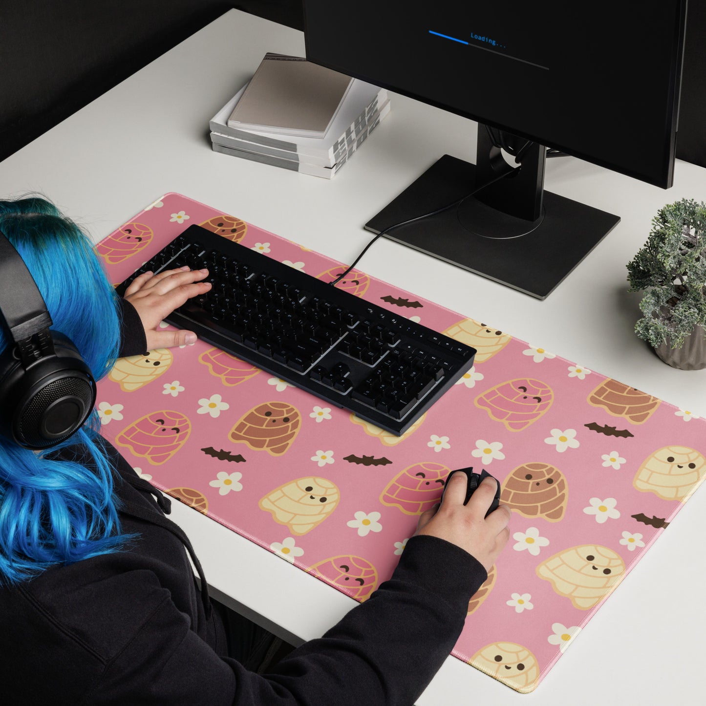 Concha Ghosts Pink Desk Mat