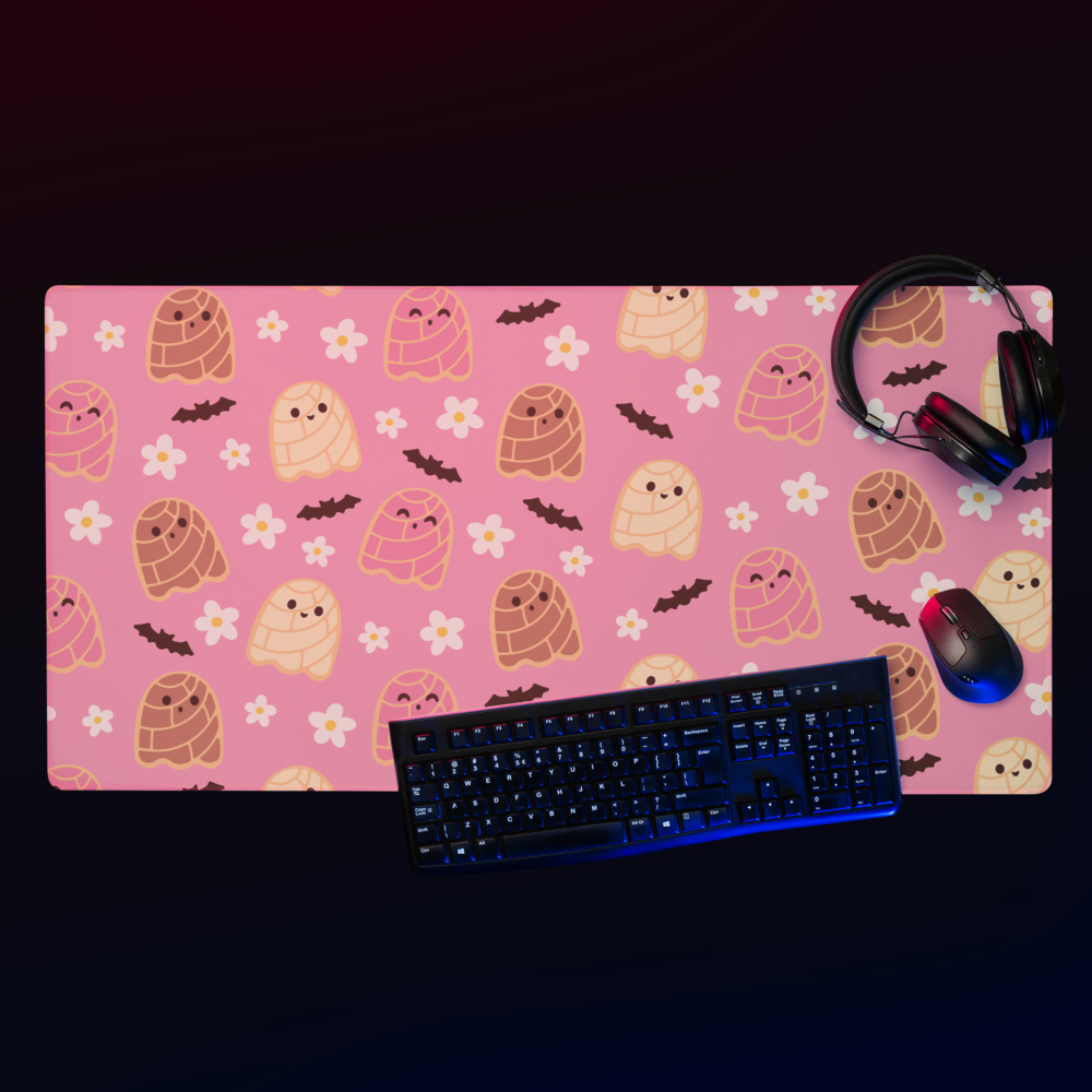 Concha Ghosts Pink Desk Mat