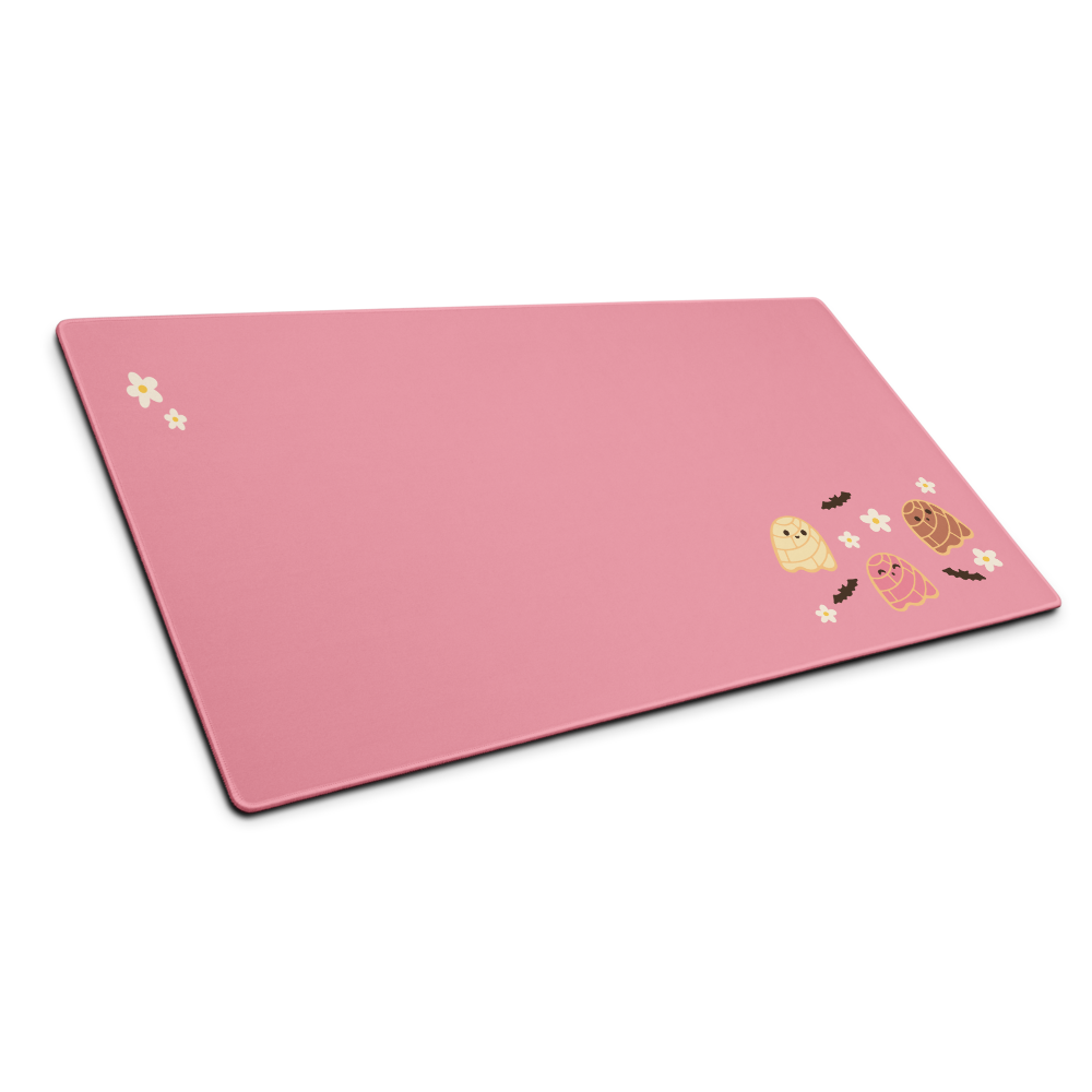 Concha Ghosts Pink Simple Desk Mat