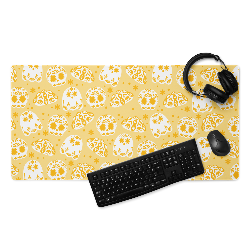 Day of the Dead Yellow Desk Mat