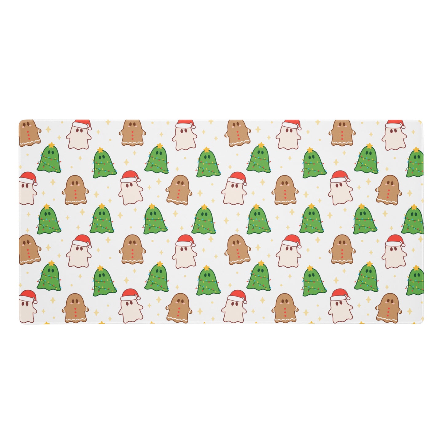 White Christmas Ghost Desk Mat