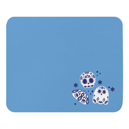 Day of the Dead Blue Simple Small Office Mouse Pad (8.7"x7.1")